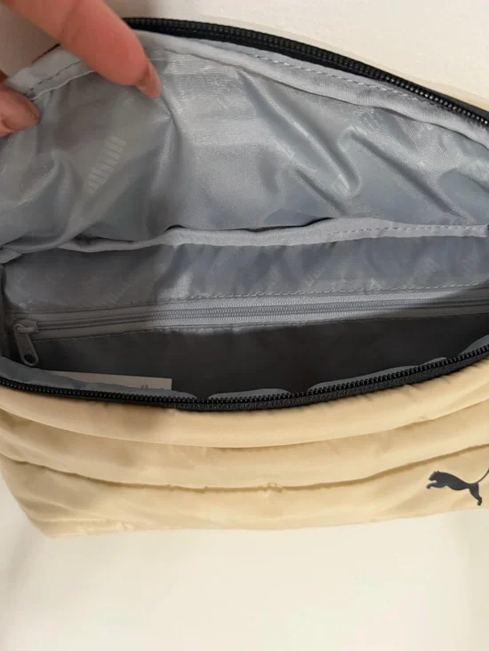 Puma Beige Quilted Crossbody Belt Bag with Black Strap - Picture 3 of 5